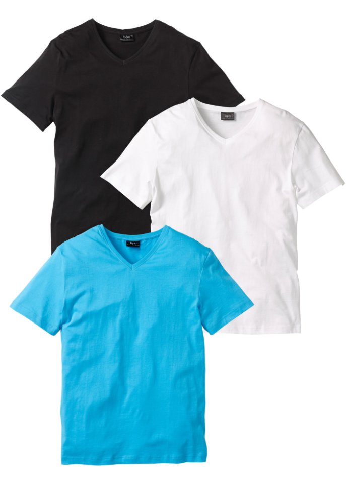 T-Shirt mit V-Ausschnitt (3er Pack)