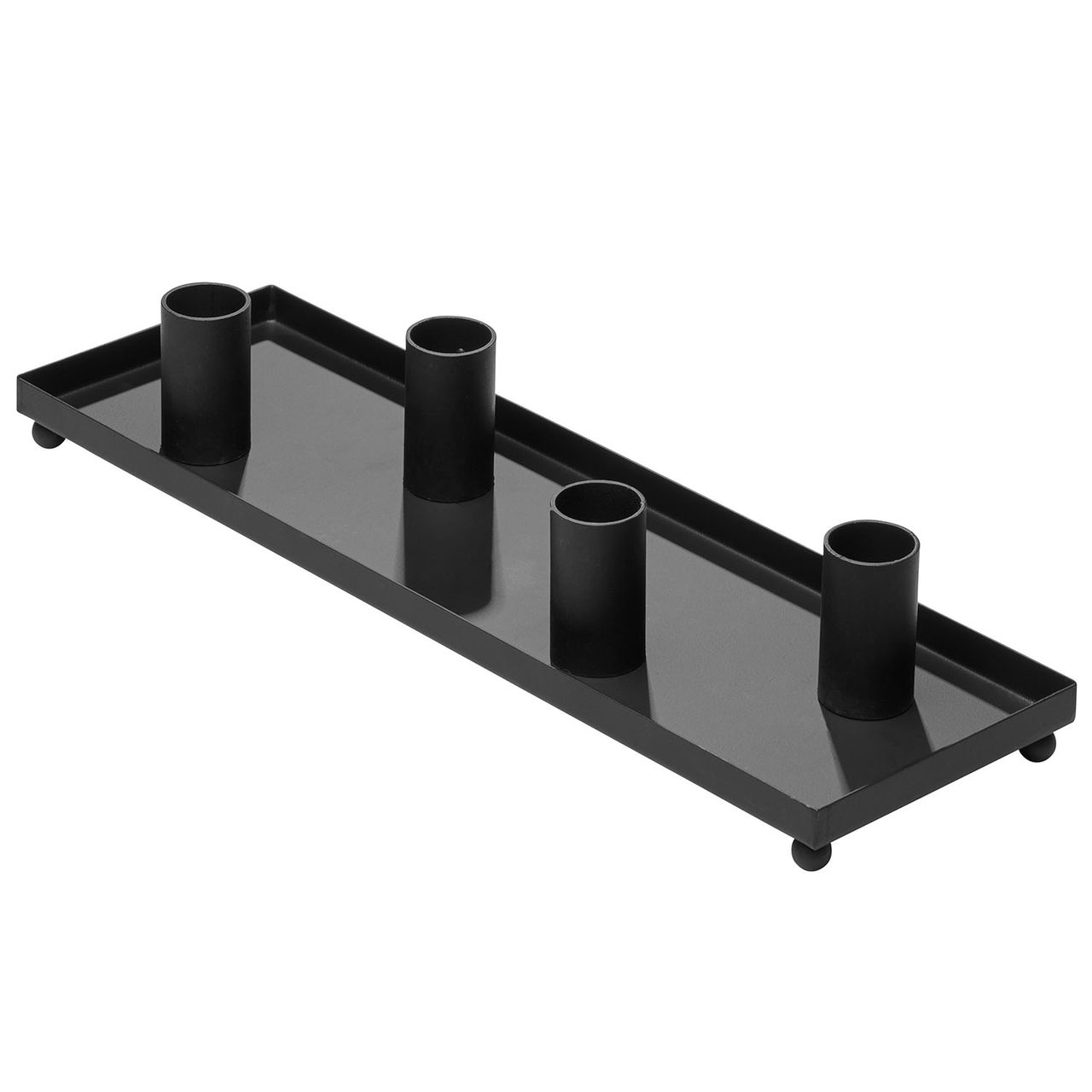 Weles AMARE Kerzenhalter für 4 Kerzen , 30,5x9x5,5 cm gerade, Metall, schwarz