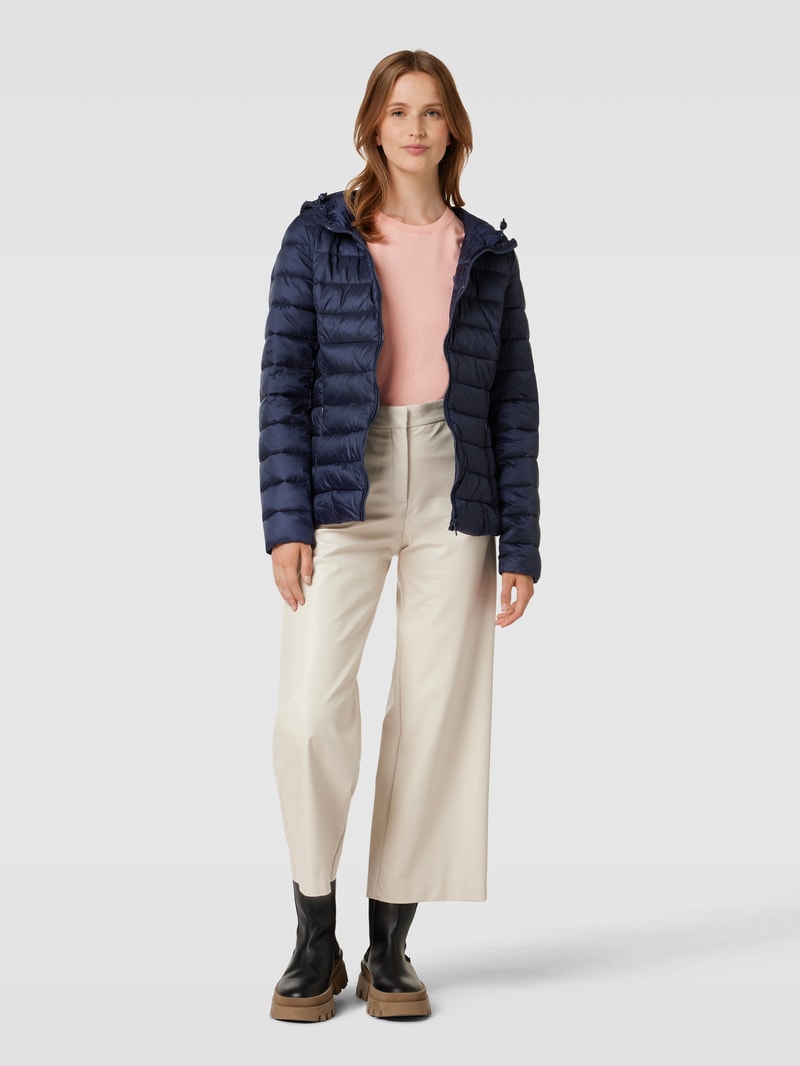 Steppjacke mit Kapuze in marineblau