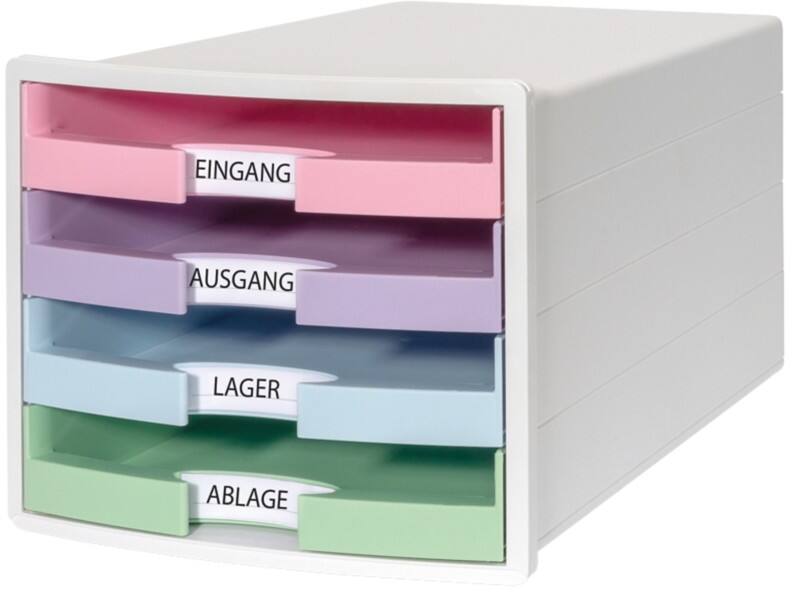 HAN IMPULS Schubladenbox PS (Polystyrol) Weiß 4 Schubladen 28 x 36,7 x 23,5 cm
