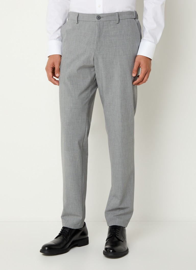 HUGO BOSS - P-Genius - Pantaloni slim fit din amestec de lână cu material țesut