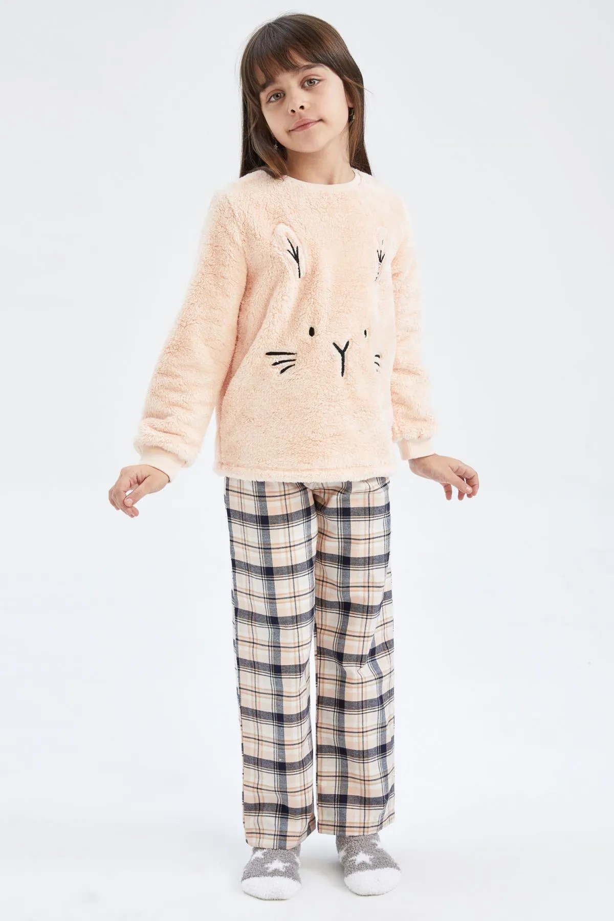 DeFacto  Langärmliges Plüsch-Pyjama-Set für Mädchen