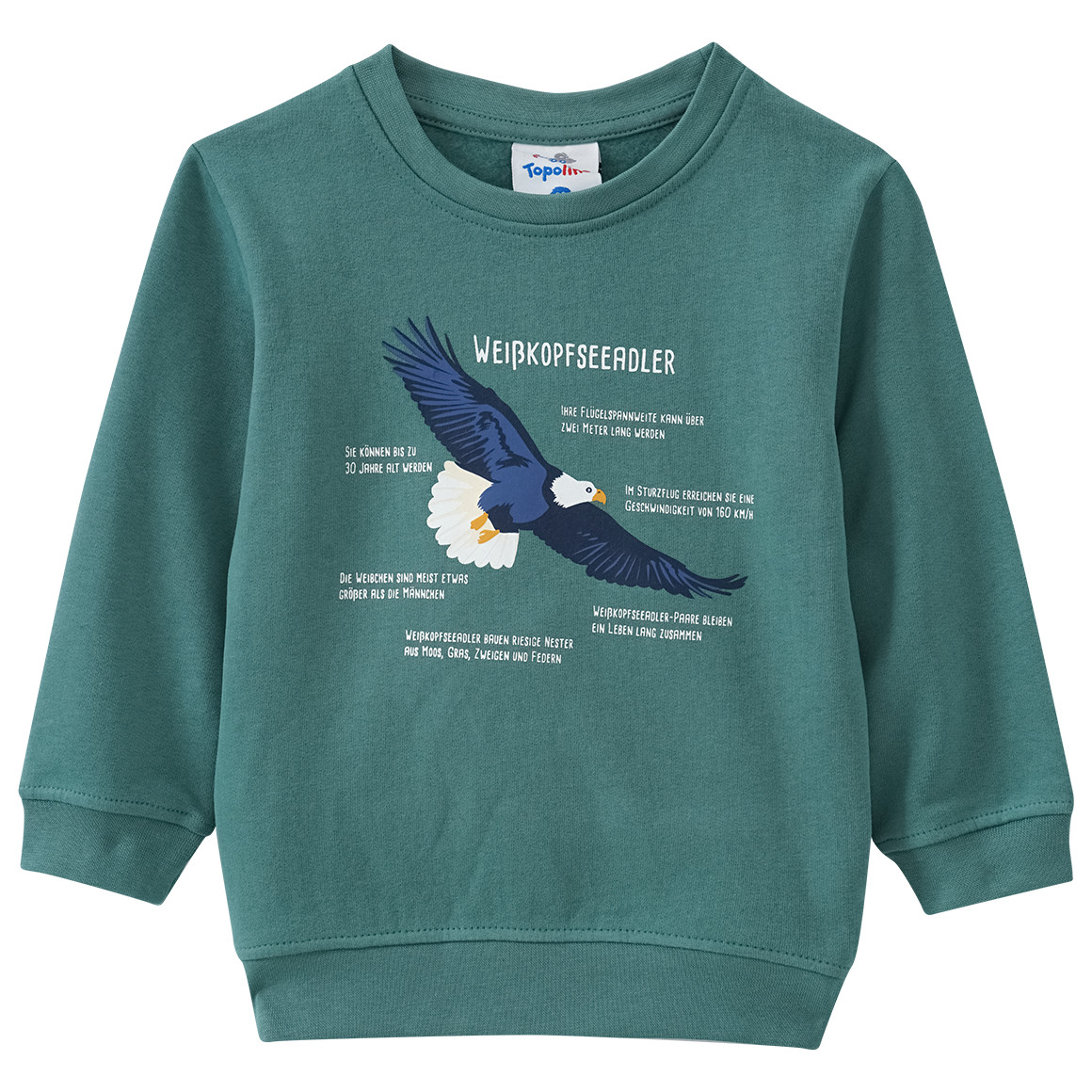 Kinder Sweatshirt mit Weißkopfseeadler-Motiv