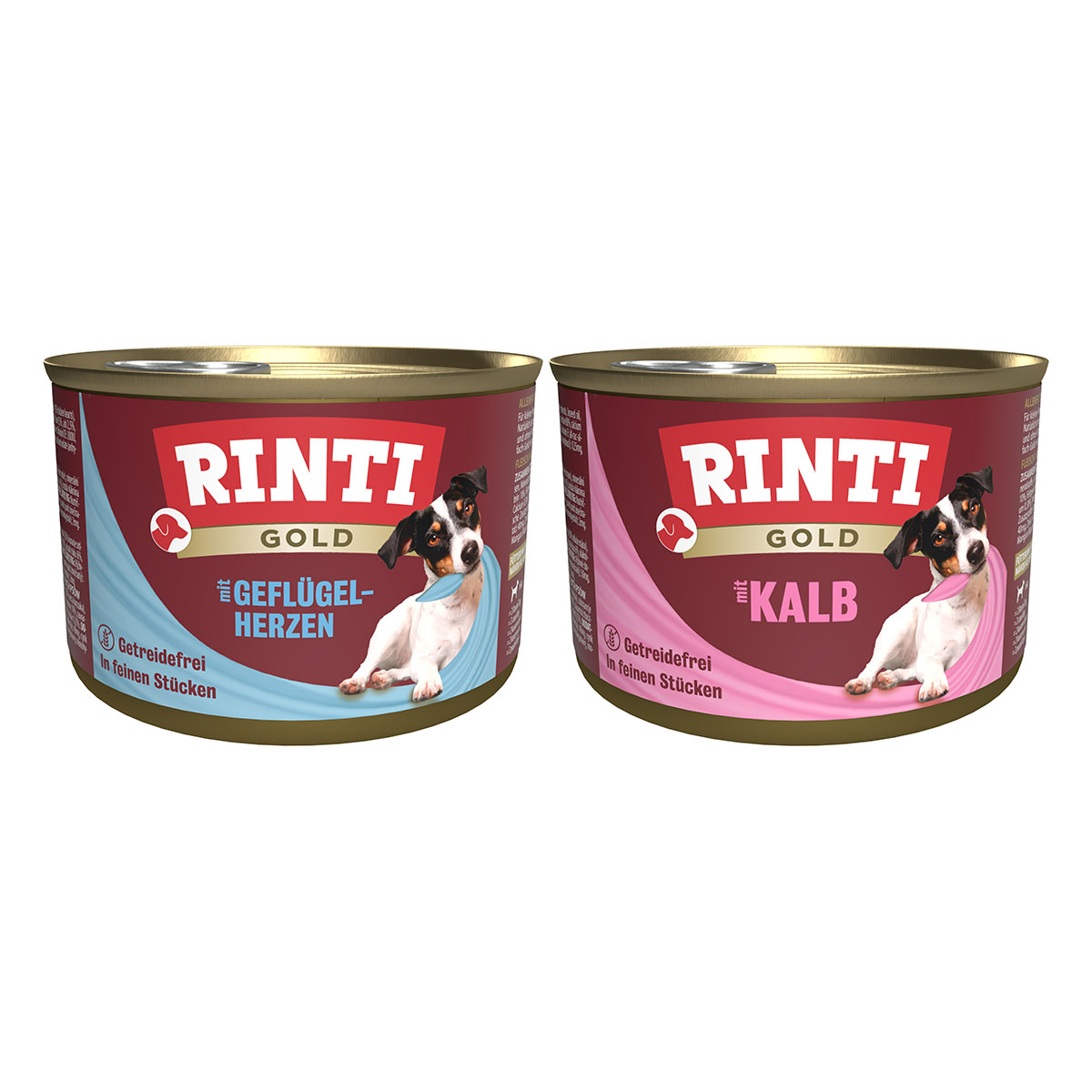 Rinti Gold Mixpaket mit Geflügelherzen & Kalb 24x185g