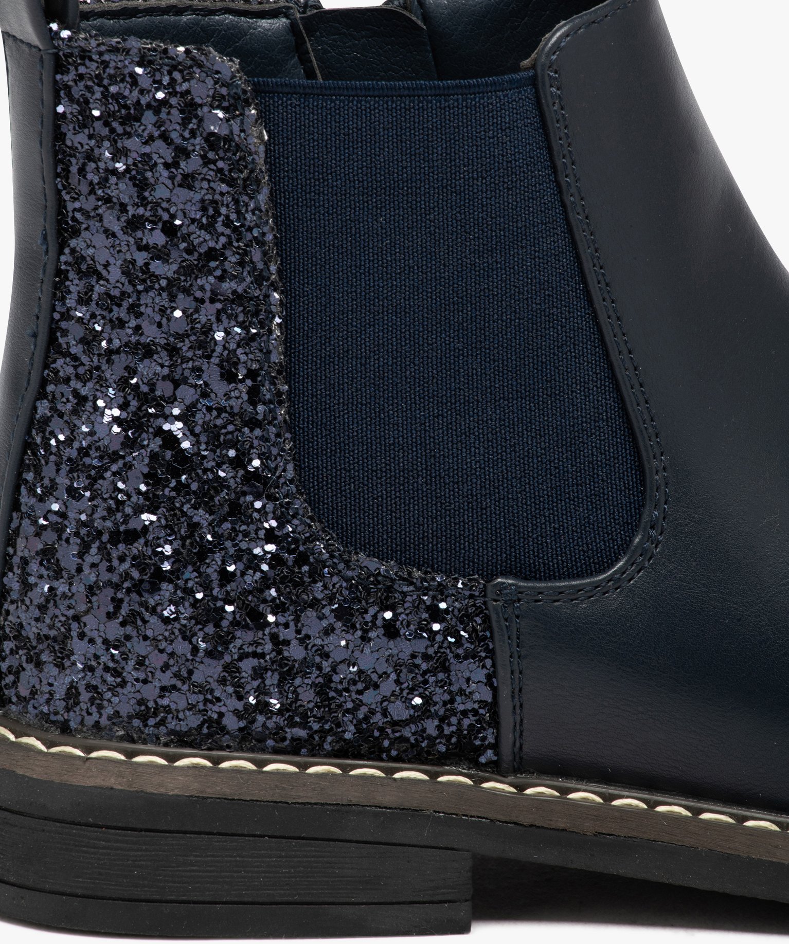 Boots fille unies style Chelsea à strass marron | GEMO
