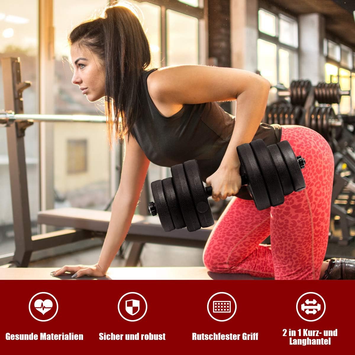 Costway 2in1 Kurzhantel & Langhantel Set 30kg