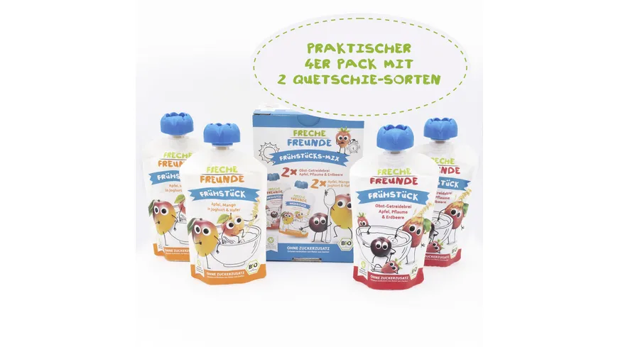 Freche Freunde Bio Quetschie MultiPack Frühstücks-Mix 400 g