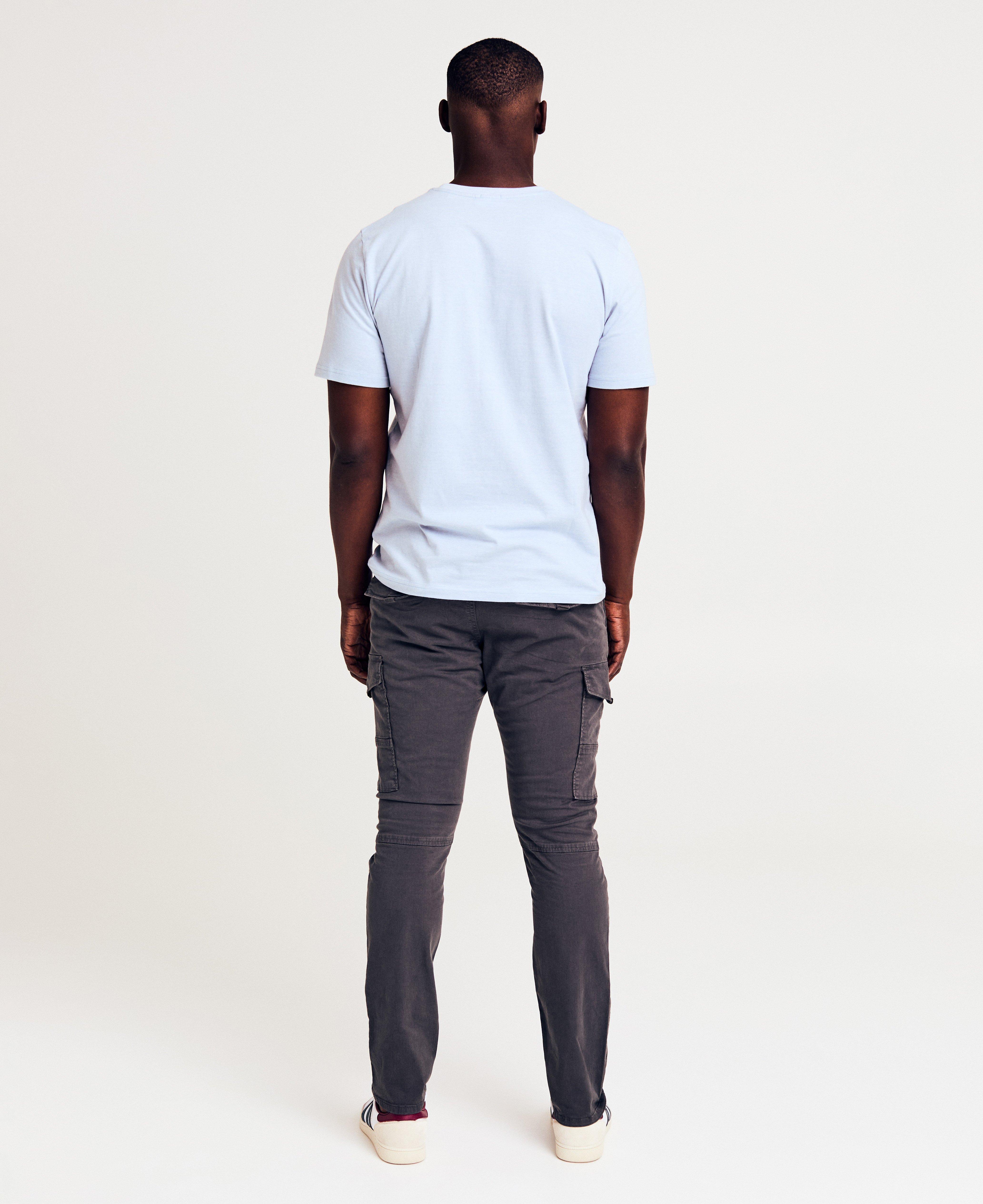 Pantaloni Quarterback gri închis, din bumbac organic, croială lejeră gri închis