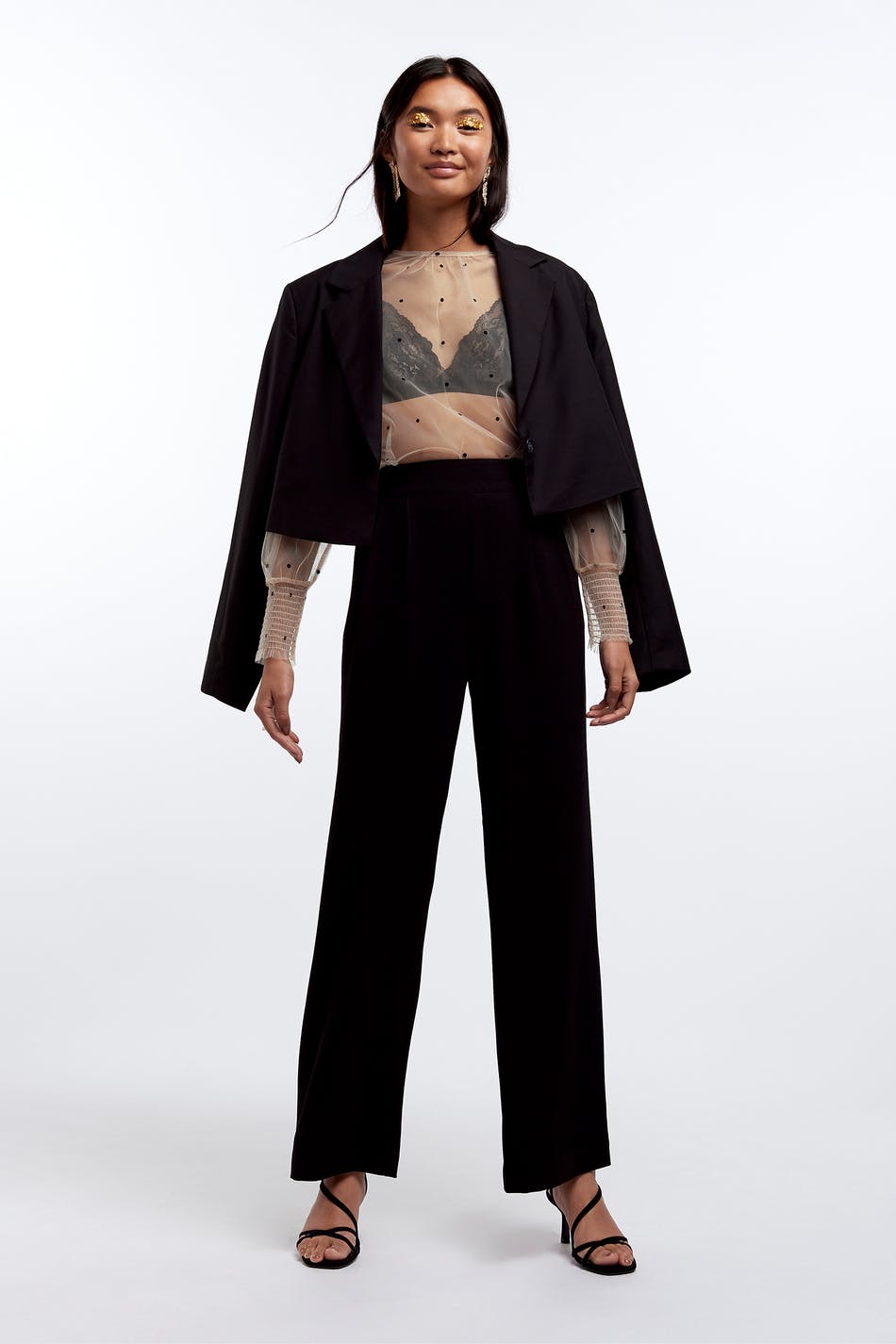 Olive mesh top