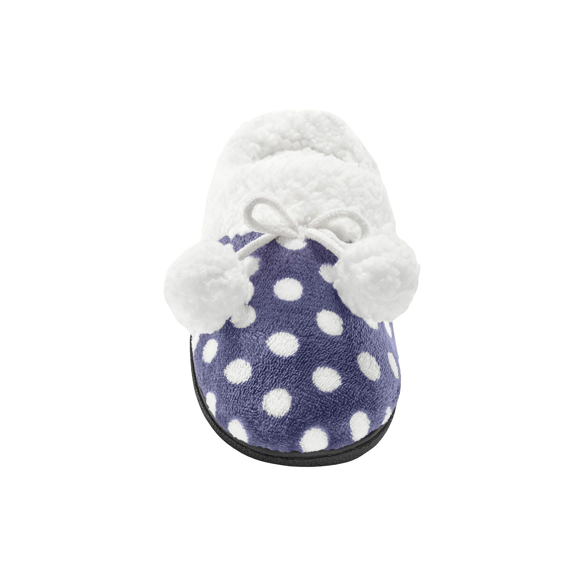 Chaussons mules polaires imprimées pois