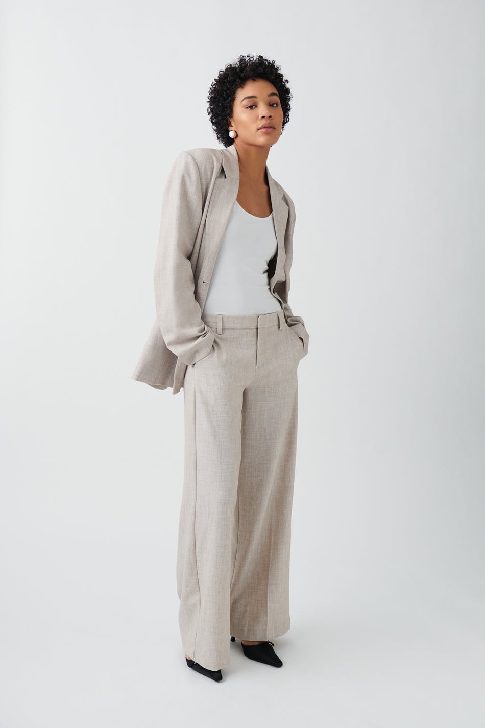Wide suit trousers