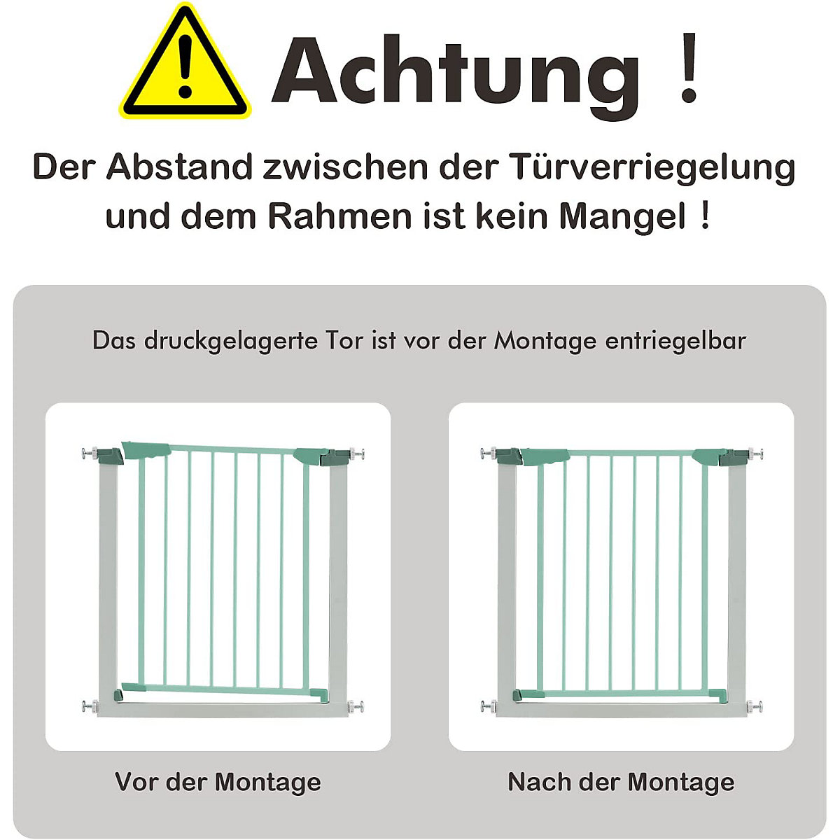 Türschutzgitter Metall 76 cm Höhe ohne Bohren