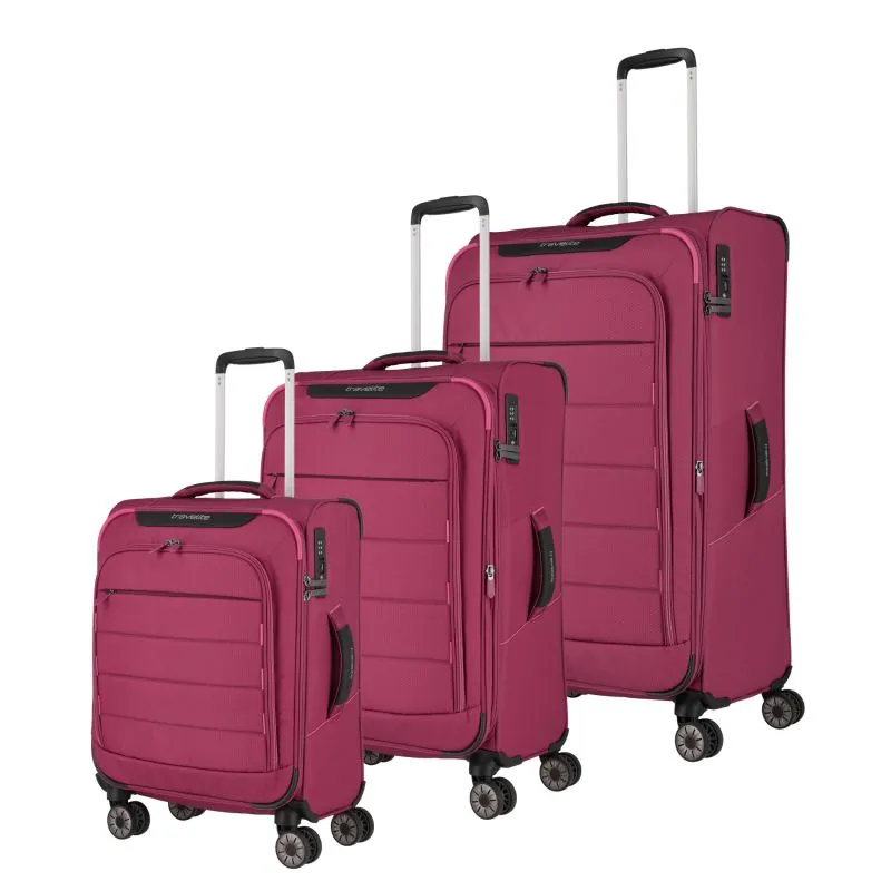 Travelite SKAII Kofferset 4 Rollen Größe L\/M\/S - Abendrot