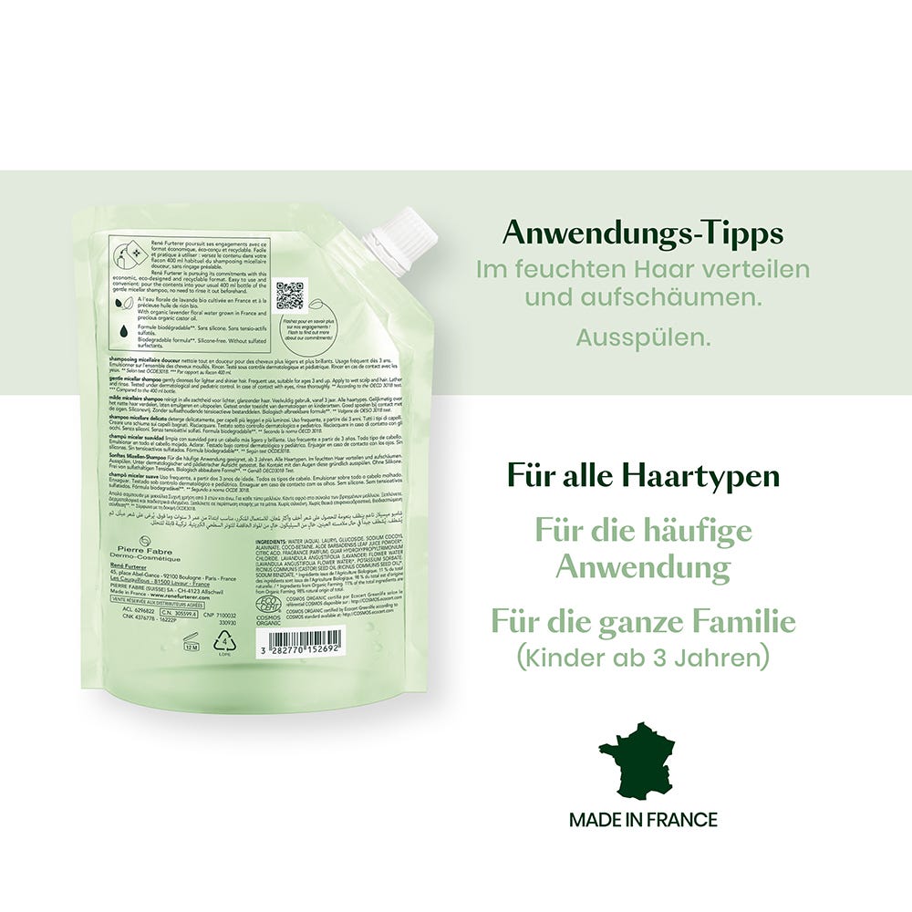 Rene Furterer Naturia Sanftes Mizellen-Shampoo 400 ml Refill