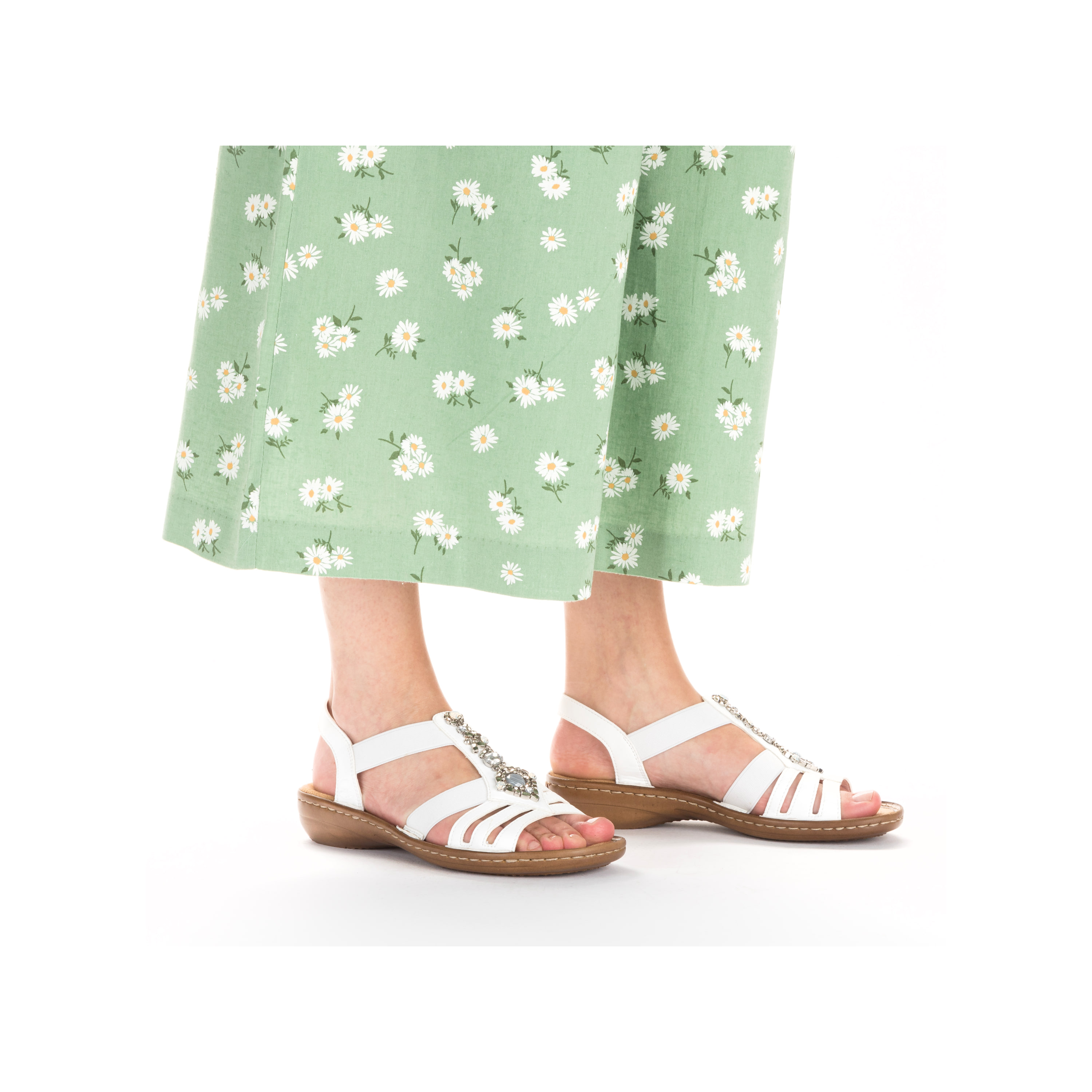 Rieker Damen Riemchensandalen lilienweiß
