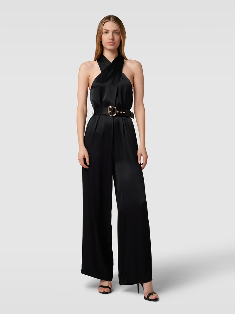 Jumpsuit mit Knopfleiste Modell 'TOPE' in schwarz