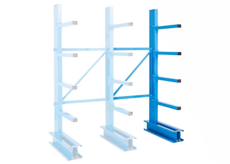 MANORGA Einseitiges Anbauregal mit 4 Ebenen Cantilever 1.000 x 800 x 2.500 mm