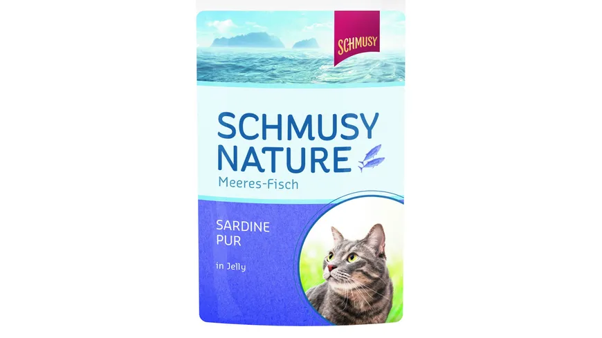 Schmusy Katzennassfutter Nature Meeres-Fisch Sardine Pur 100 g