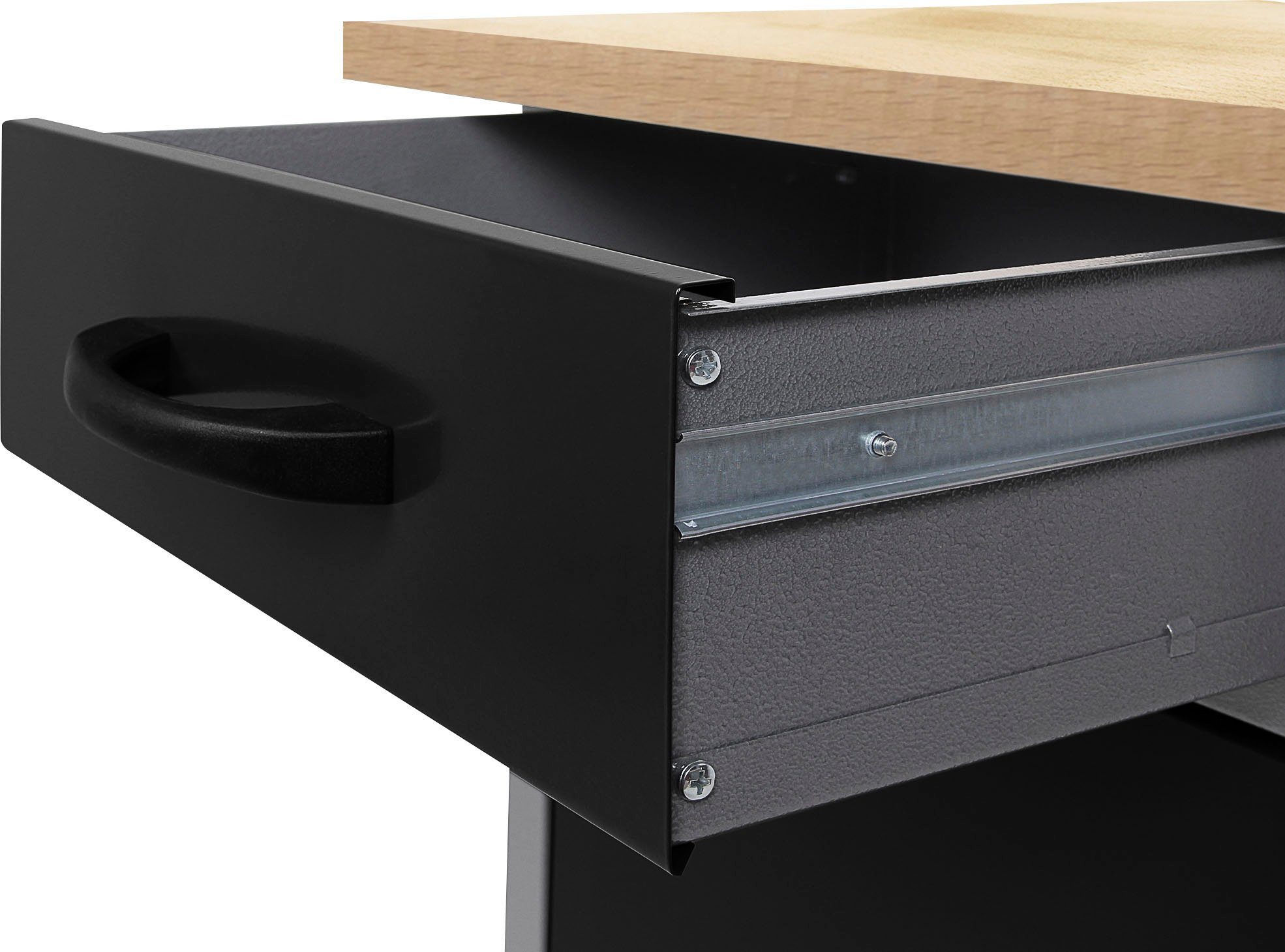 ONDIS24 Werkstatt-Set Werner, 120 cm, mit Lochwandsystem inkl. Haken, mit LED