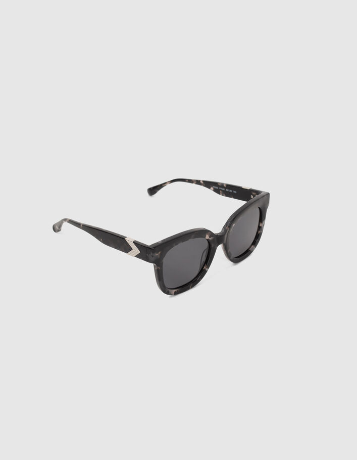 Lunettes solaires grises écailles style papillon Femme