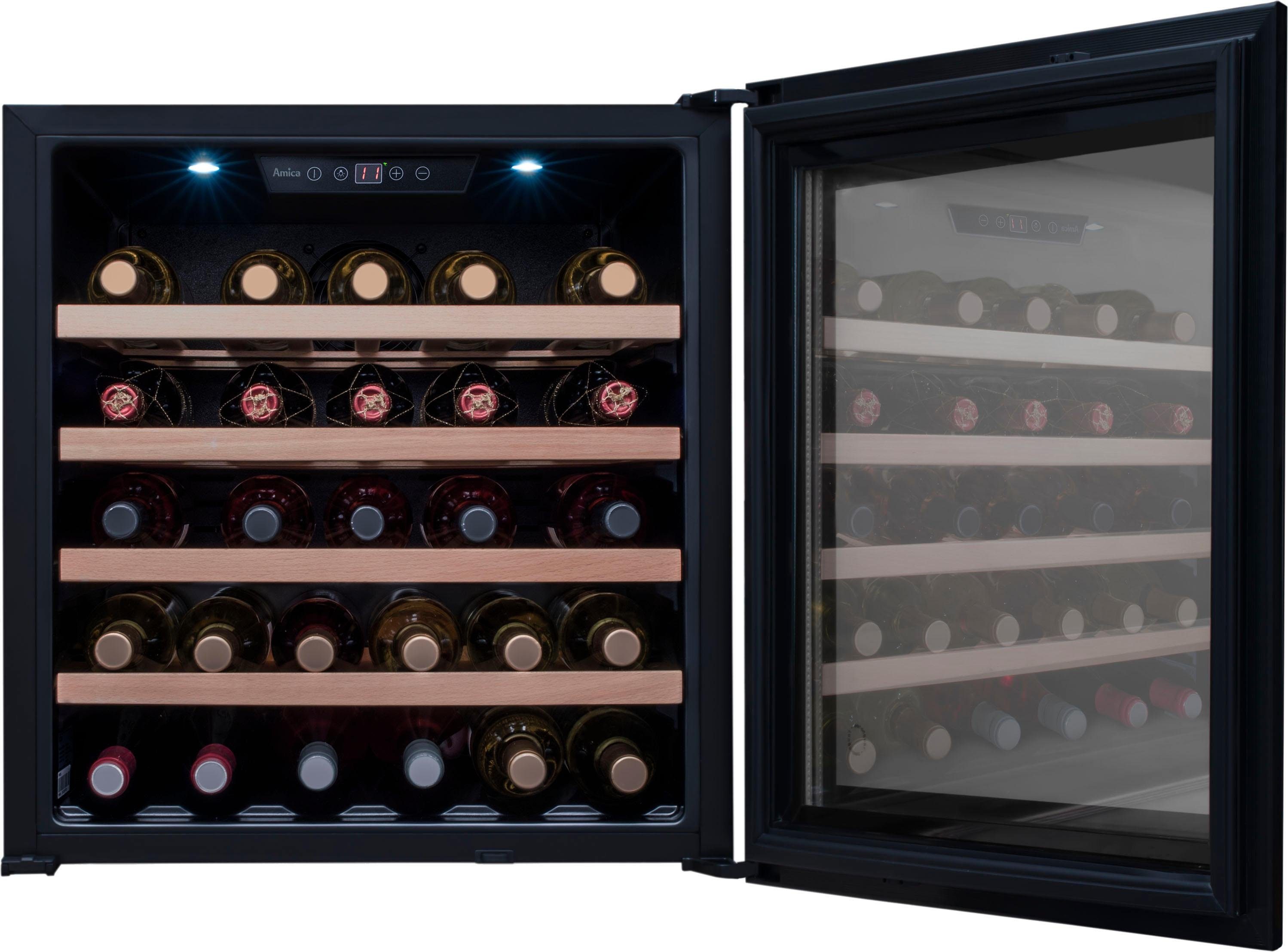 Amica Einbauweinkühlschrank WK 341 210 S, für 40 Standardflaschen á 0,75l,LED-Beleuchtung
