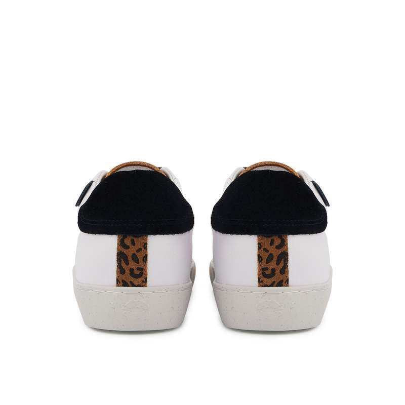 Baskets en cuir Colette blanc léopard