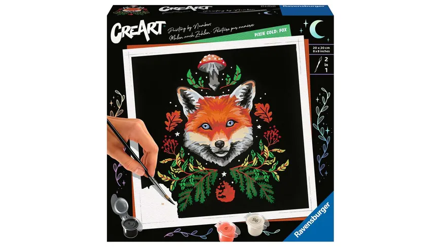 Ravensburger Beschäftigung - CreArt - Malen nach Zahlen – Pixie Cold: Fox – ab 12 Jahren