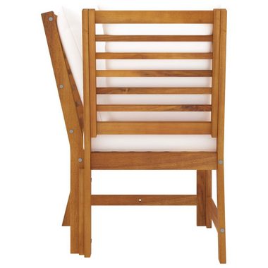 vidaXL Loungesofa 3-tlg. Garten-Lounge-Set mit Creme Kissen Akazie Massivholz, 1 Teile