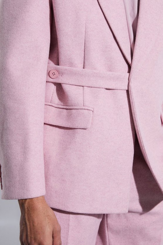 Oversize Blazer aus Wolle mit Träger-Detail