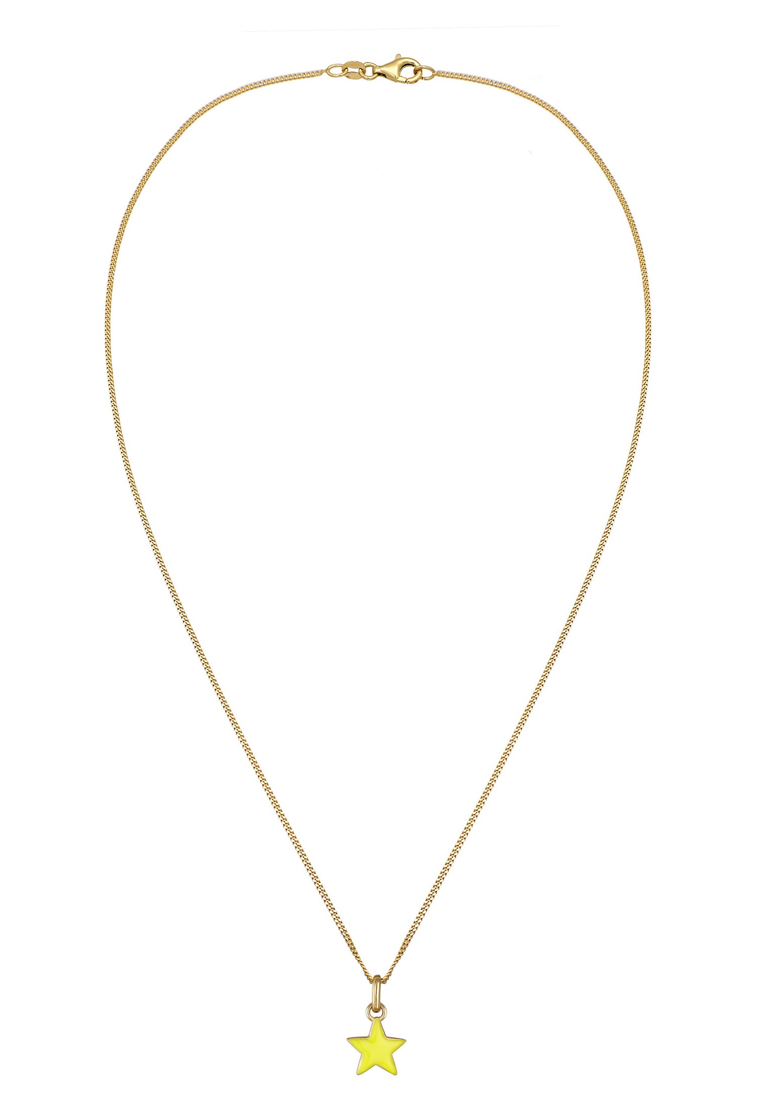 Ciondolo a stella per bambini Elli con smalto giallo, argento sterling 925 placcato oro