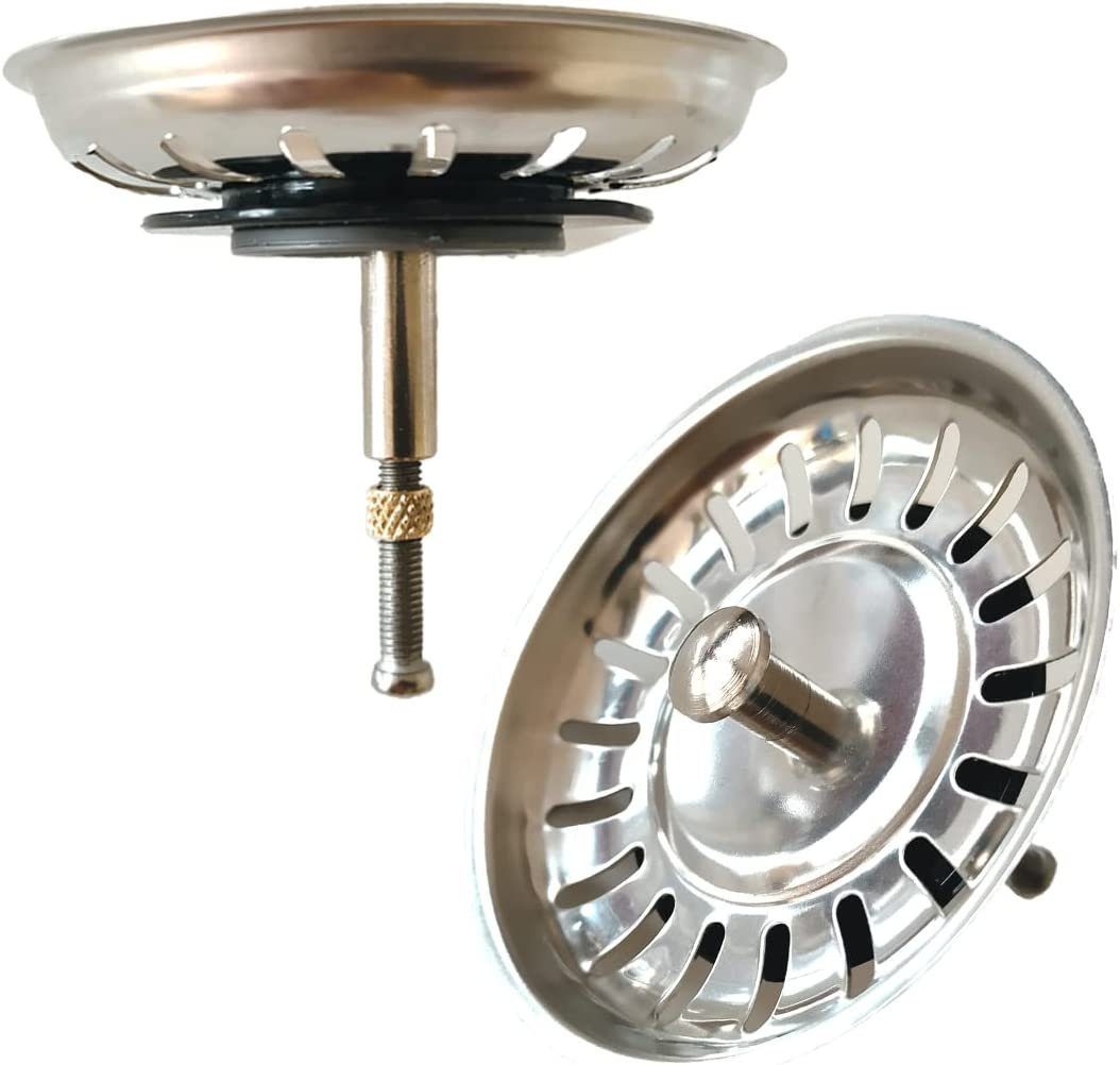 manestein Ablaufgarnitur Manestein Ablaufgarnitur, Küchenspülenablauf-Set, Siphon mit Überlauf, mit Auto Spülen-Siebkorbventil 3,5