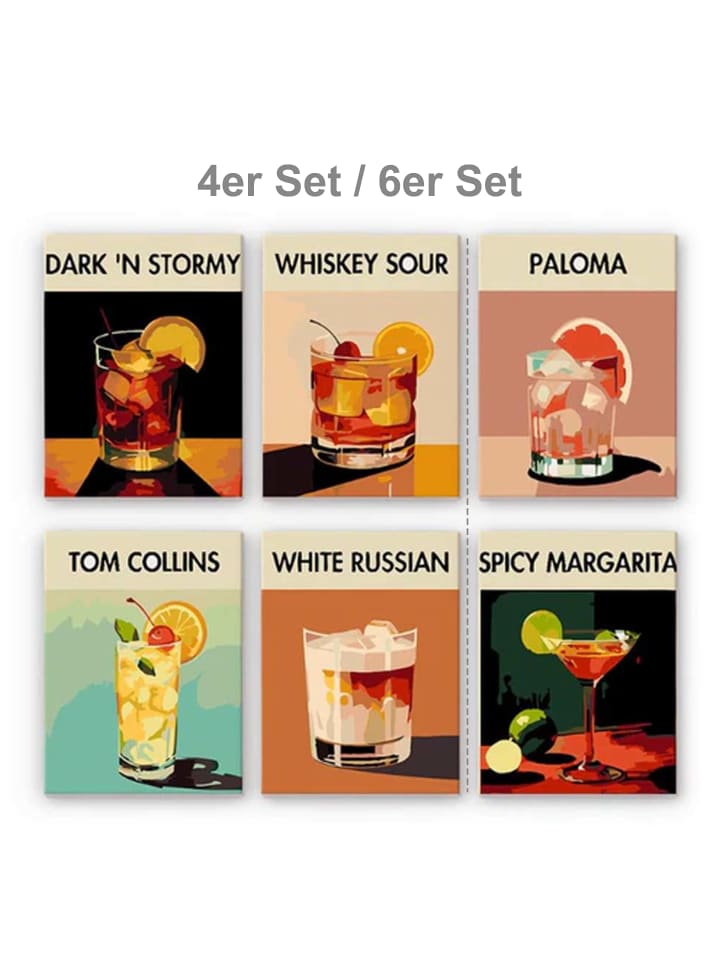 ARTNANAS Mini Malen nach Zahlen 4er/6er Set-