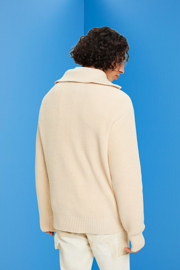 Strickpullover mit halblangem Reißverschluss
