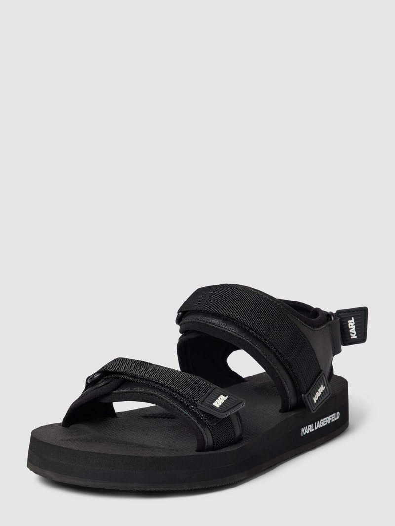 Sandalen aus Leder mit Label-Details Modell 'Trekking' in schwarz