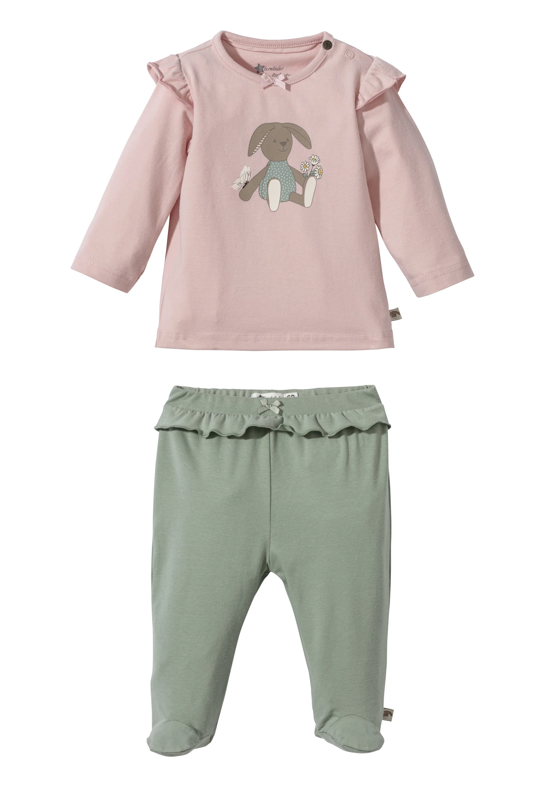 Set Shirt + Hose Hase Happy in zartrosa