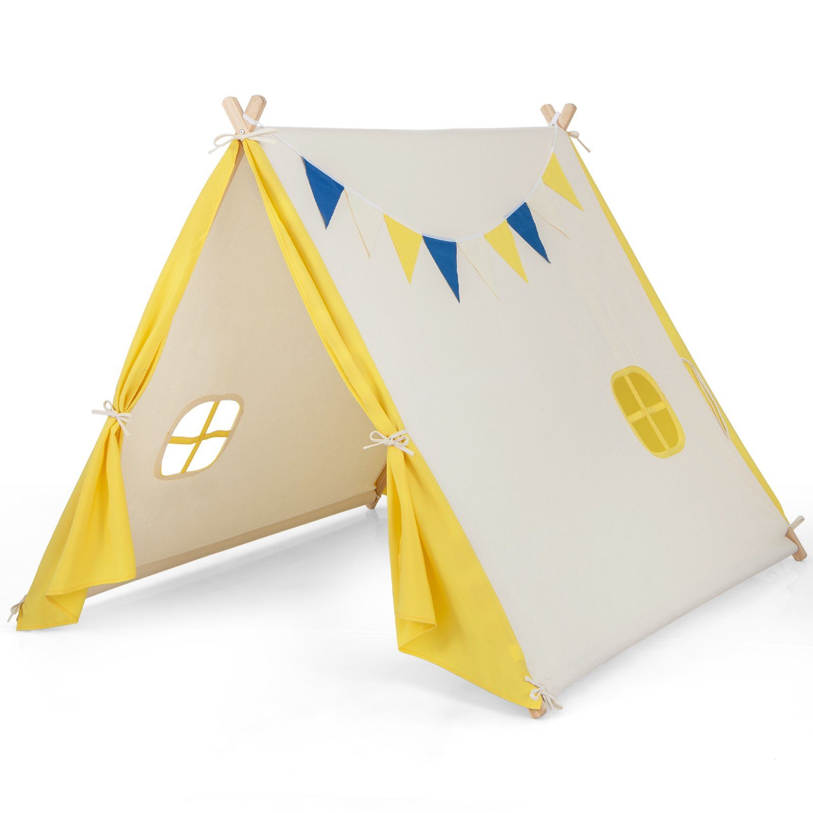 COSTWAY Tipi-Zelt Kinder Spielzelt, Personen: 2, 137 x 145 x 121 cm