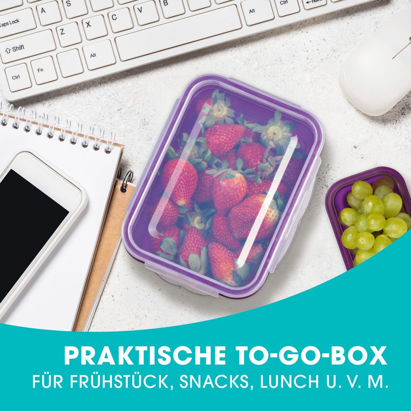 GOURMETmaxx Frischhaltedose Vorratsdose Lunchbox klick-it 3 Farben auslaufsicher, (18er Set, 36-tlg), geeignet für Spülmaschine, Gefrierschrank und Mikrowelle, stapelbar