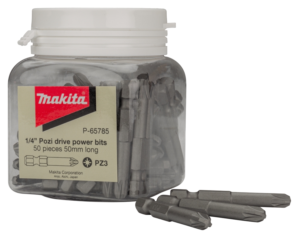 Makita Tilbehør P-65785 Skruebit PZ3x50mm i beholder 50 stk.