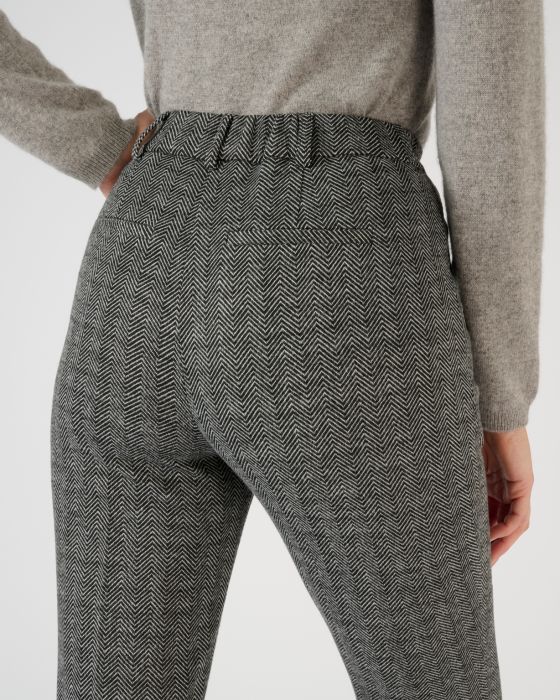 Pantalon enfilable en maille jacquard émerisée