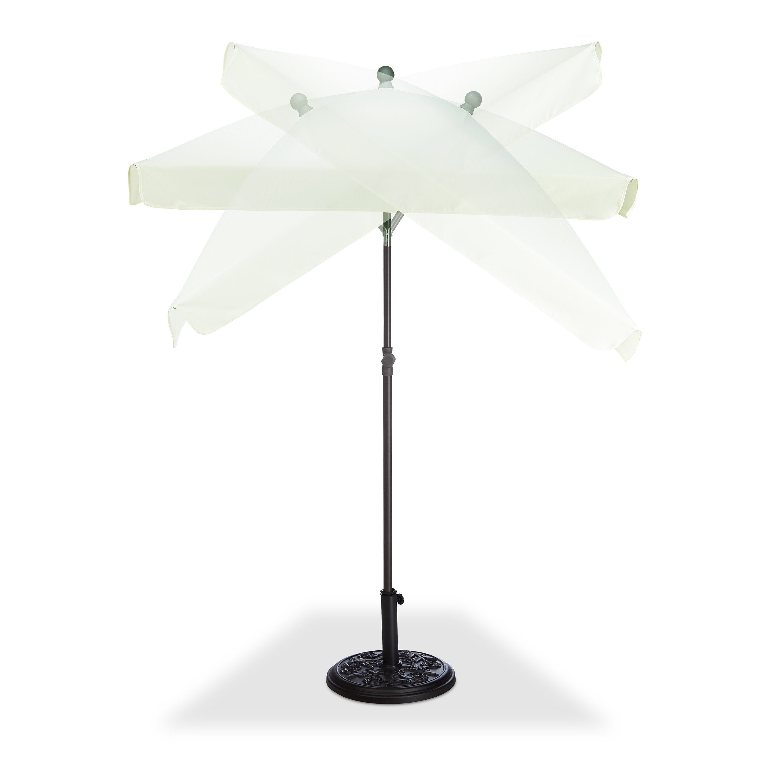 relaxdays Sonnenschirm Sonnenschirm rechteckig 200 x 120 cm, Natur