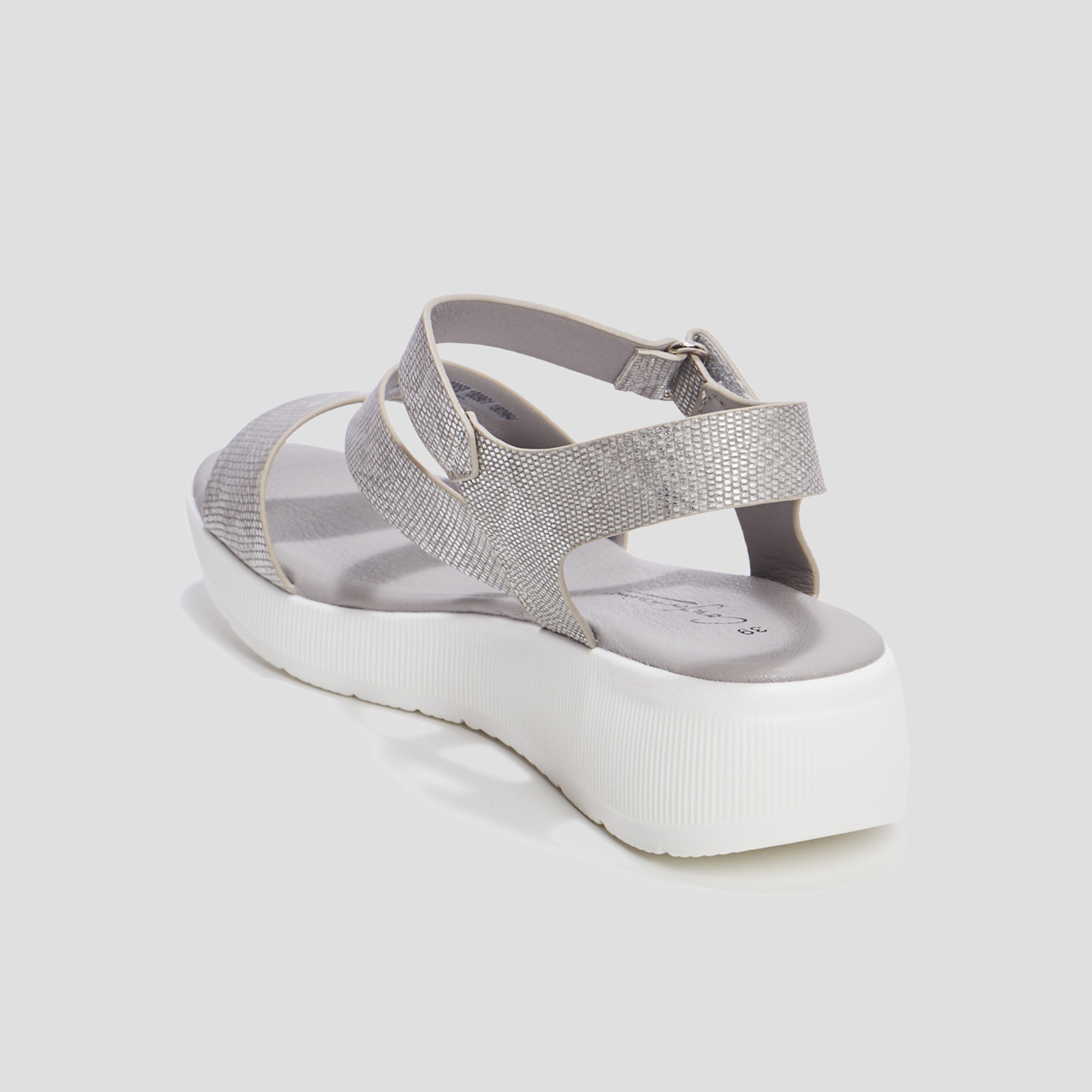 Sandales compensées Confortissimo gris argent femme | La Halle
