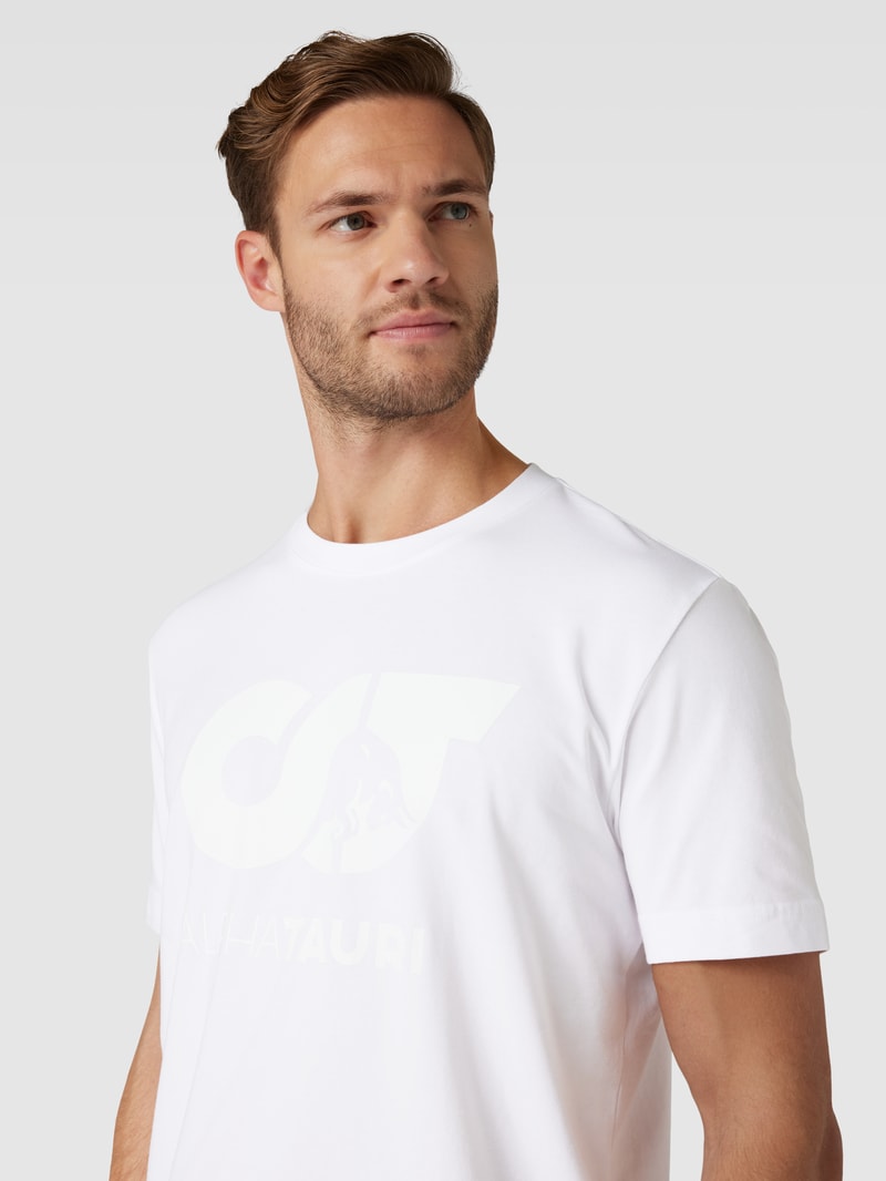 T-Shirt mit Label-Print Modell 'JERO' in weiß