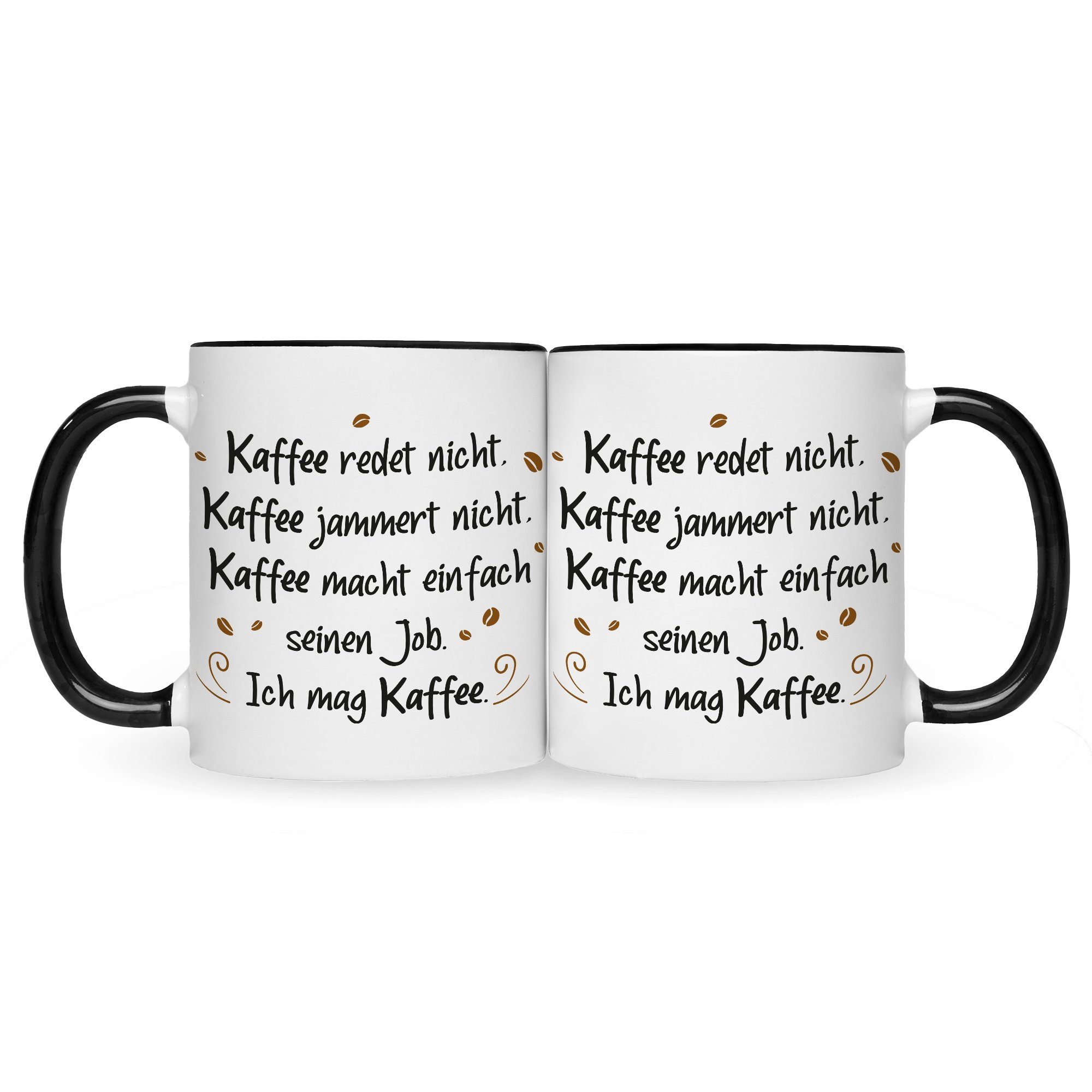 GRAVURZEILE Tasse Bedruckte Tasse mit Spruch - Kaffee redet nicht - Lustige Geschenke - Geschenk für Mama Papa Freunde Geburtstag Muttertag Vatertag Valentinstag Weihnachten - Männer & Frauen