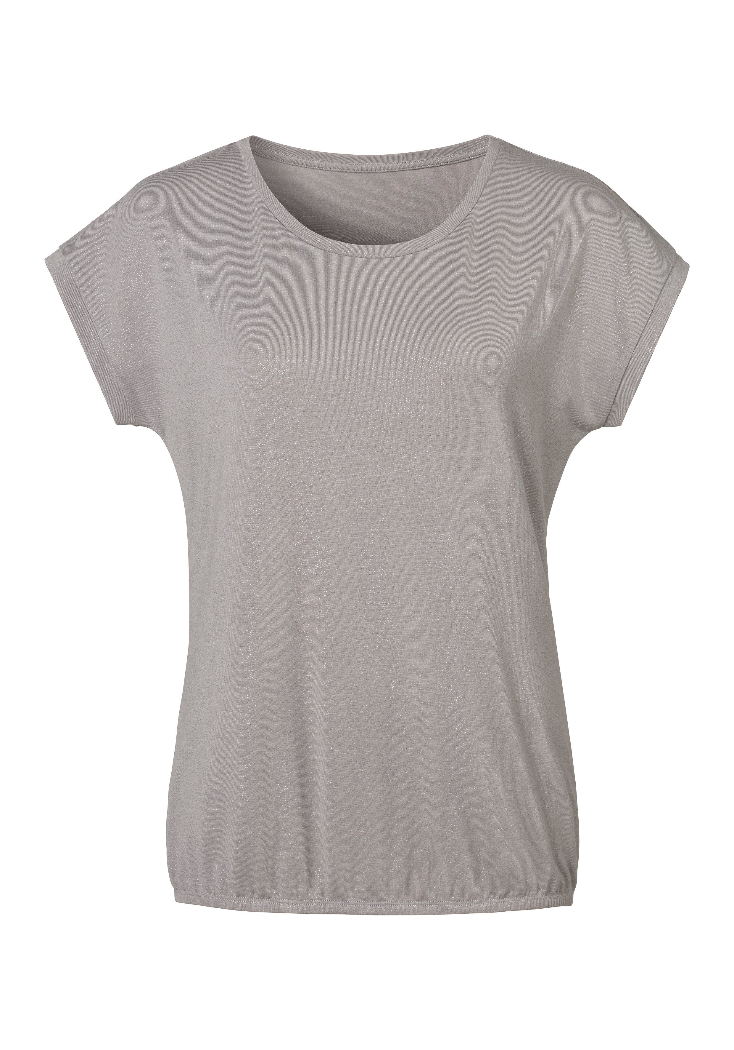 Vivance T-Shirt mit silbrigem Glitzerdruck