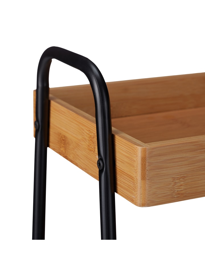 relaxdays Servierwagen in Natur/Schwarz - (B)49 x (H)70 x (T)28 cm günstig kaufen onesize