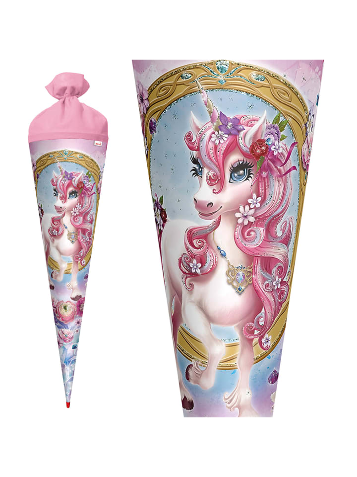 ROTH Schultüte groß Einhorn Beauty 70 cm, Glitter in Rosa günstig kaufen onesize