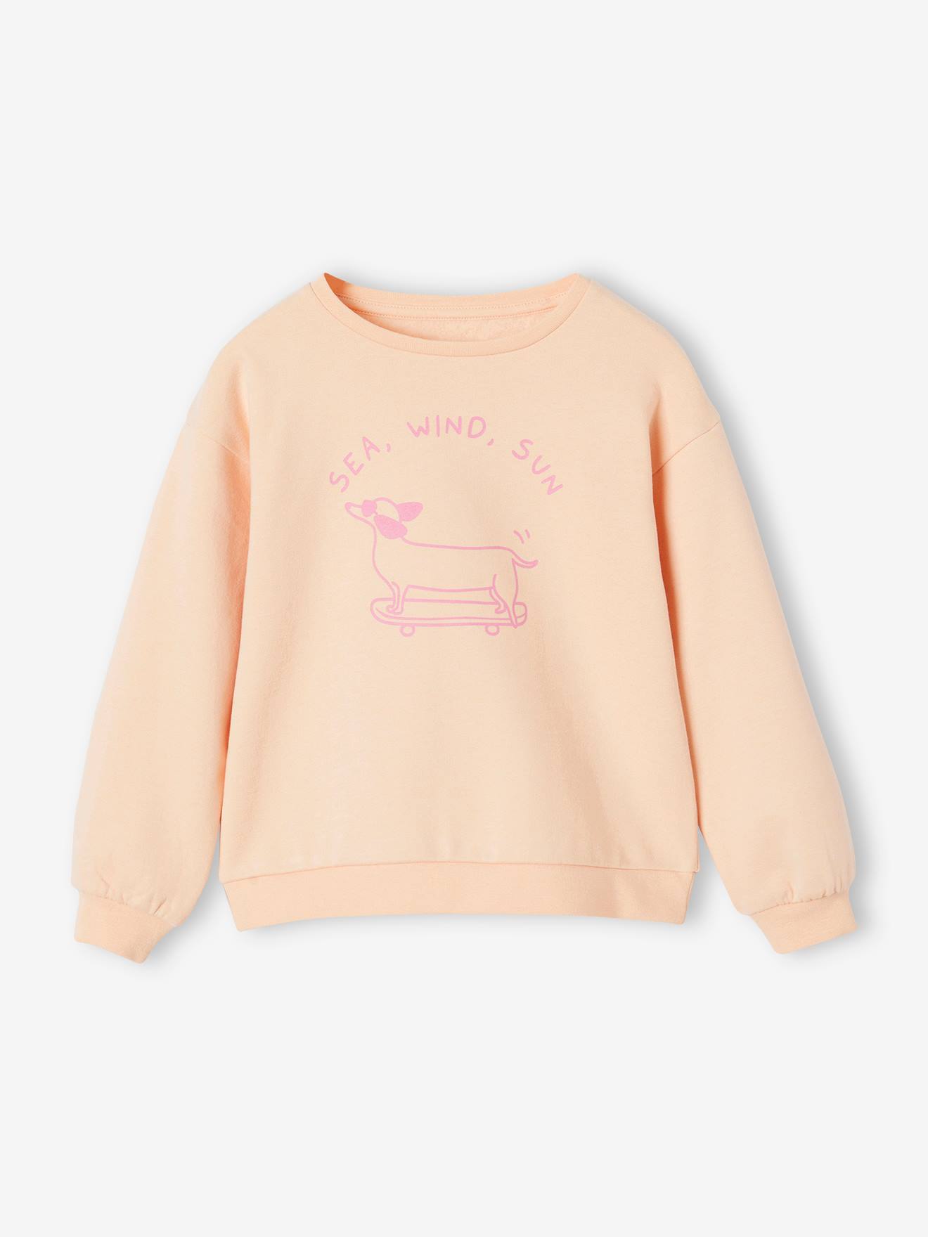 Vertbaudet Mädchen Sweatshirt mit Print Basics Oeko-Tex - grau meliert
