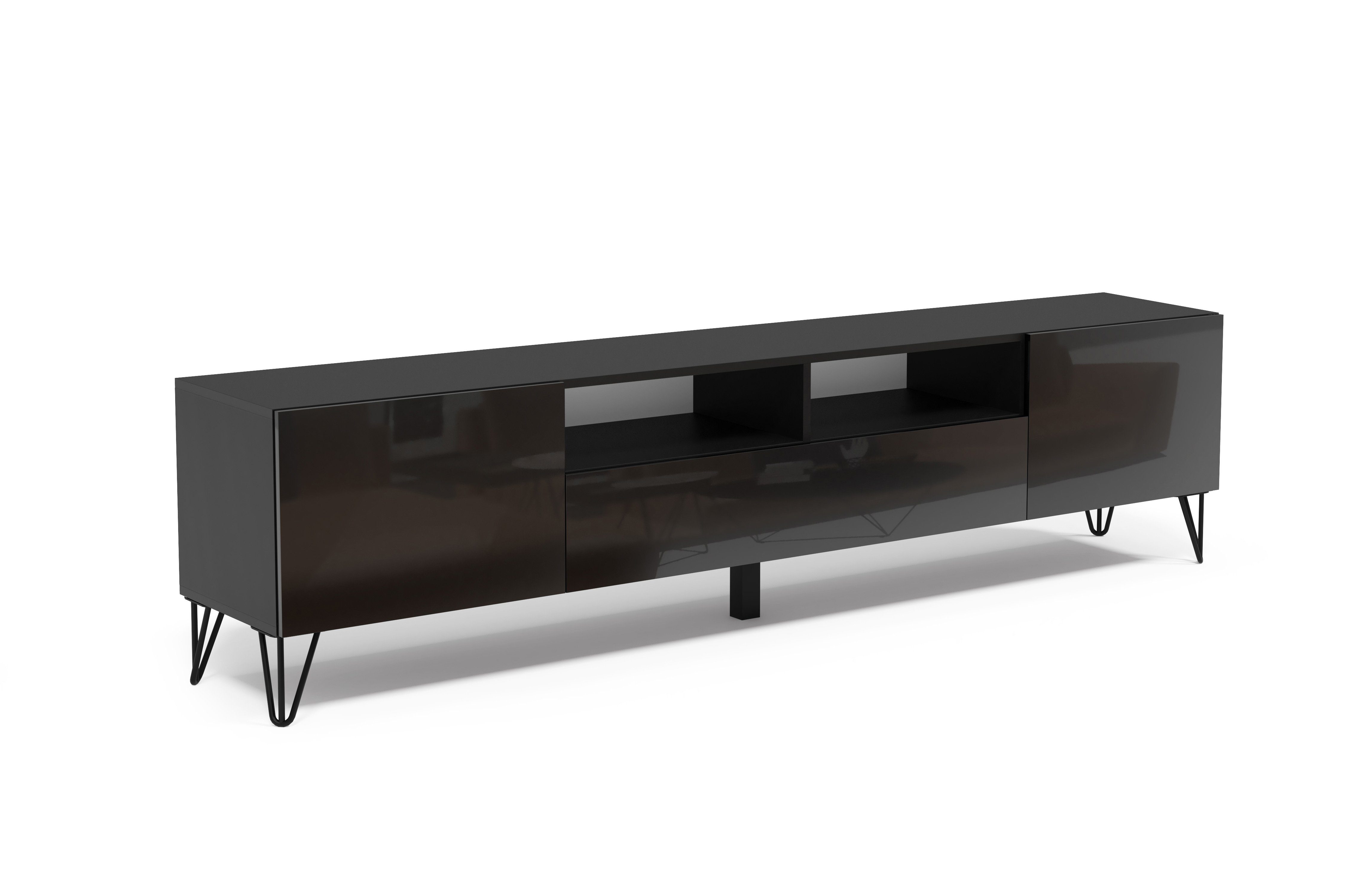 Furnix TV-Board COLGARS M11 TV-Schrank HAIRPIN Lowboard mit Metallfüßen, B200 x H51 x T37 cm
