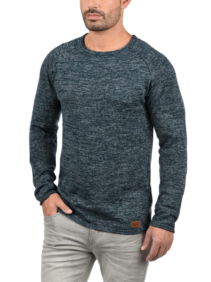 BLEND Strickpullover BHDan 20700587ME Strickpullover mit aufgerollten Säumen in Blau günstig kaufen