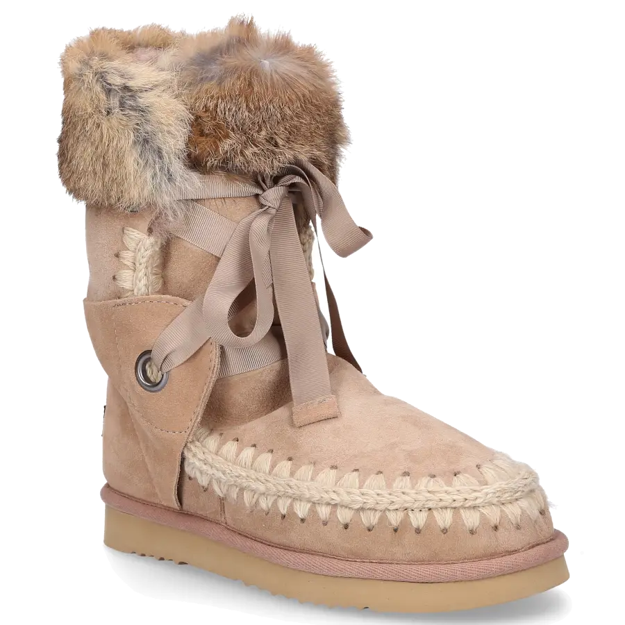 MOU - Snowboots LACE gefüttert - beige